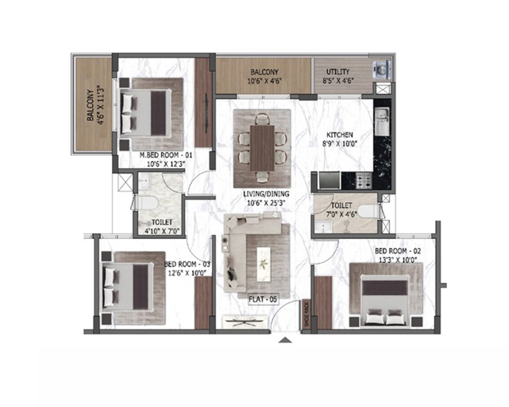 MSR Shelters Passion Square Floor Plan 1